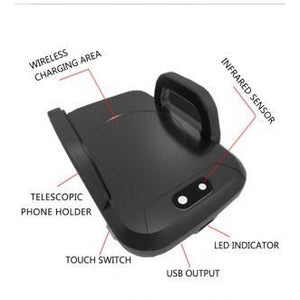 Qi Wireless Car Phone Charger Mount - Black